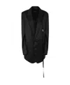 Ann Demeulemeester Agnes Waxed Cotton Voile Slouchy Jacket In Black