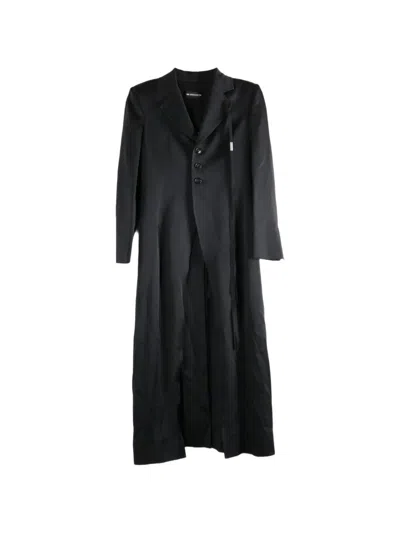 Ann Demeulemeester Single-breasted Floor-length Coat In Black