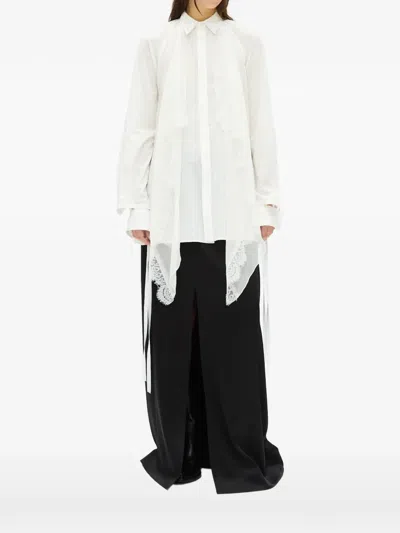 Ann Demeulemeester Sini Lace-trimmed Shirt In White