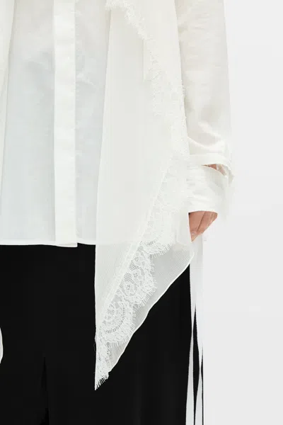 Ann Demeulemeester Sini Shirt With Silk Crepon Drap In White