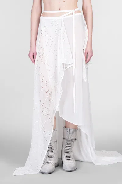 Ann Demeulemeester Sirka Skirt In White Silk