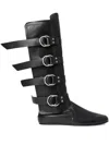 Ann Demeulemeester Siver Biker Knee-high Boots In Black
