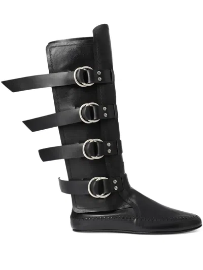 Ann Demeulemeester Siver Biker Knee-high Boots
