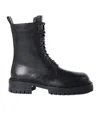 Ann Demeulemeester Skagi Ankle Boots In Grained Shiny Calfskin In Black