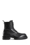 Ann Demeulemeester Skagi Ankle Boots In Grained Shiny Calfskin In Black