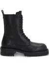 Ann Demeulemeester Skagi Ankle Boots In Grained Shiny Calfskin In Black
