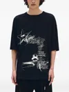 Ann Demeulemeester Black Dieter Sketchbook High Comfort T-shirt
