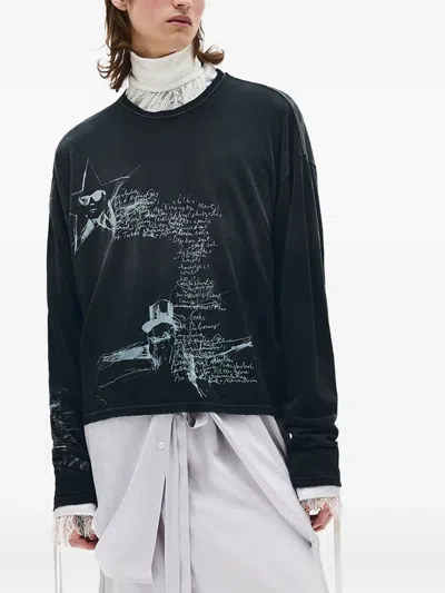 Ann Demeulemeester Sketchbook T-shirt In Black
