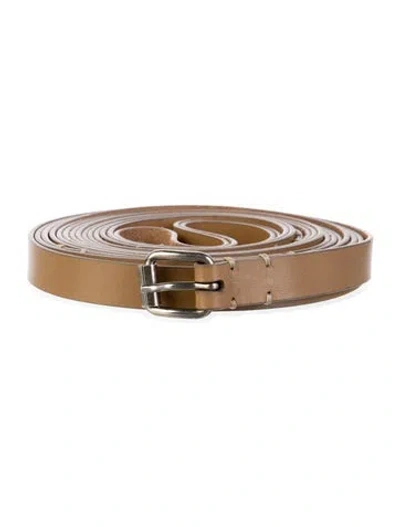 Pre-owned Ann Demeulemeester Skinny Leather Belt In Neutral