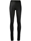 Ann Demeulemeester Lambskin Stretch-waistband Trousers In Black
