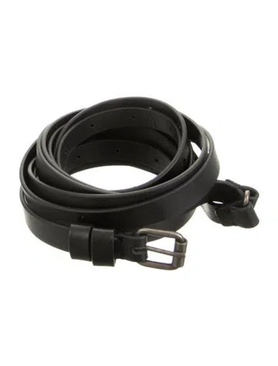 Pre-owned Ann Demeulemeester Skinny Leather Waist Belt In Black