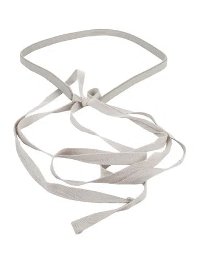 Pre-owned Ann Demeulemeester Skinny Leather Waist Belt In Gray