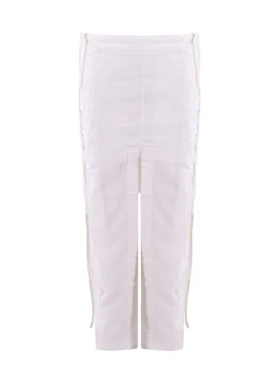 Ann Demeulemeester Long Cotton Skirt With Slits In White