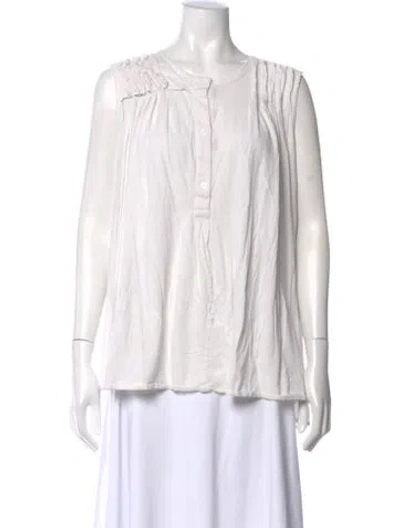 Pre-owned Ann Demeulemeester Sleeveless Button-up Top In White