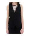 Ann Demeulemeester Sleeveless Waistcoat With V-neckline And Lace Detailing In Black
