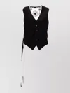 Ann Demeulemeester Sleeveless Waistcoat With V-neckline And Lace Detailing In Black