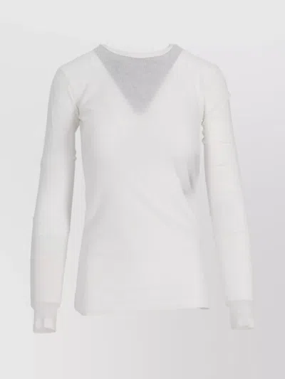 Ann Demeulemeester Slim Fit Long Sleeves T-shirt Viscose Cotton In Beige