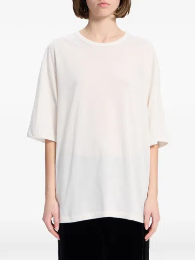 Ann Demeulemeester Slogan-print Jersey T-shirt In White