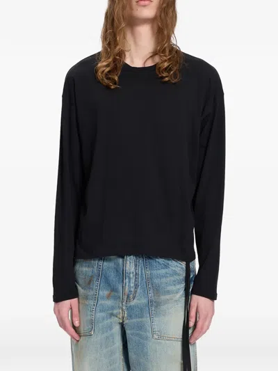 Ann Demeulemeester Slogan-print Long-sleeve T-shirt In Black
