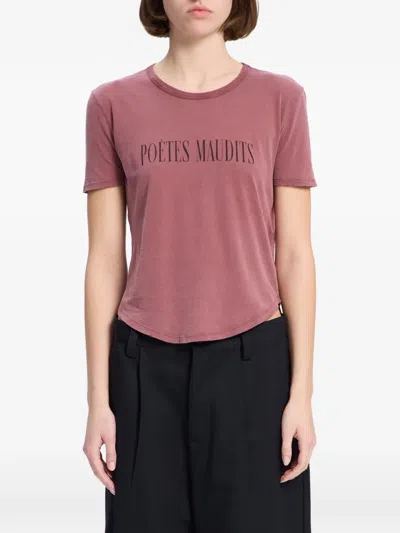 Ann Demeulemeester Slogan-print T-shirt In Pink