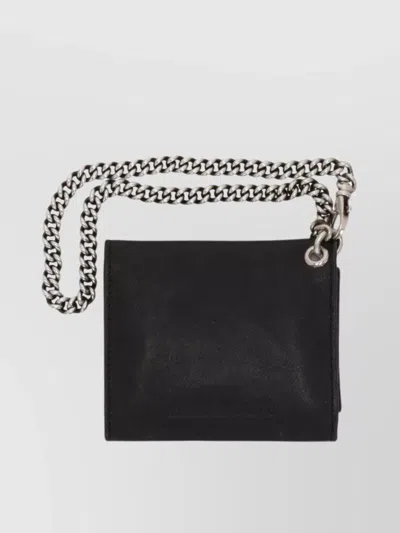 Ann Demeulemeester Small Chain Wallet Vintage Lux Grained In Black