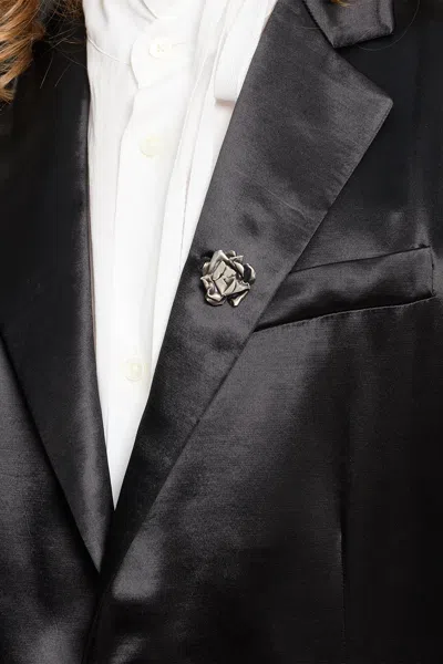 Ann Demeulemeester Small Rose Pin In Brown