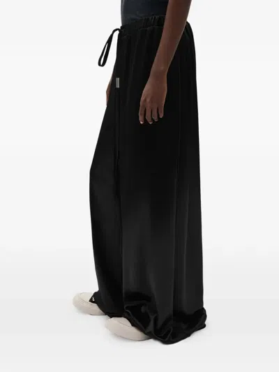 Ann Demeulemeester Sofi Shiny Satin Trousers In Black