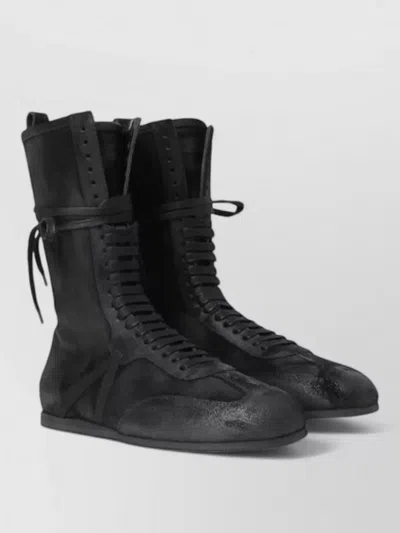 Ann Demeulemeester Soft High Top Boxing Sneakers Suede In Multi