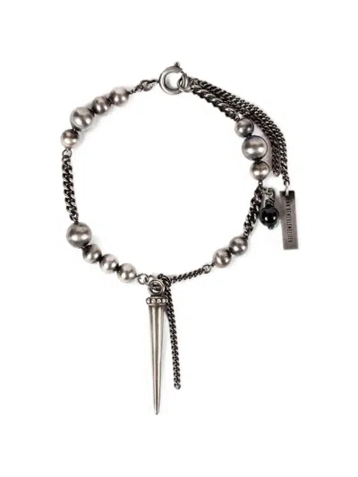 Ann Demeulemeester Spike-pendant Bracelet In 실버 톤