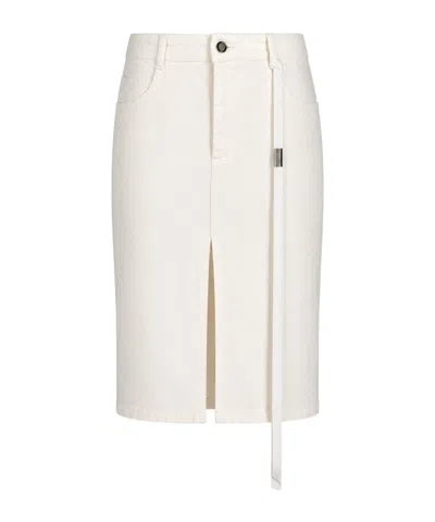 Ann Demeulemeester Denim Skirt In White