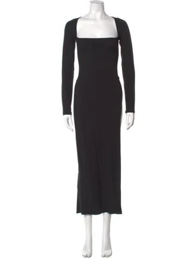 Pre-owned Ann Demeulemeester Square Neckline Long Dress In Black