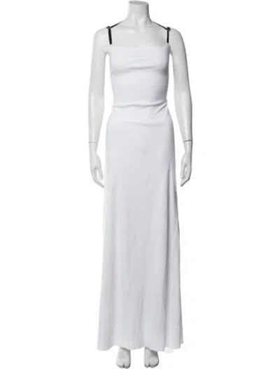 Pre-owned Ann Demeulemeester Square Neckline Long Dress In White