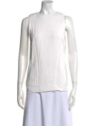 Pre-owned Ann Demeulemeester Square Neckline Sleeveless Tunic In White