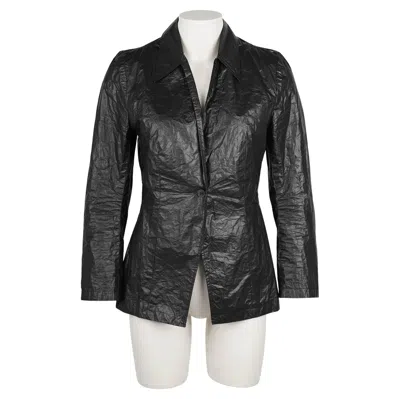 Pre-owned Ann Demeulemeester S/s 1996 Black Polyethylene Blazer – Rare Runway Piece