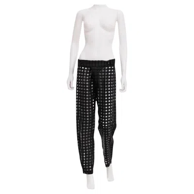 Pre-owned Ann Demeulemeester S/s 2016 Semitransparend Chequered Black Pants