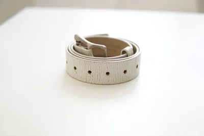Pre-owned Ann Demeulemeester Ss02 Cracked White Leather Runway Belt