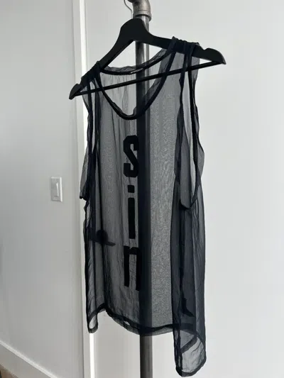 Pre-owned Ann Demeulemeester Ss03 "sin" Sheer Tank Top In Black