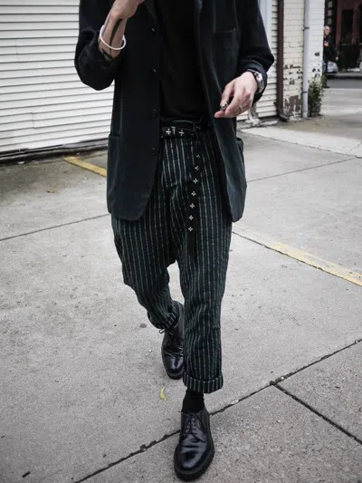 Pre-owned Ann Demeulemeester Ss07 Pinstripe Trousers ("the Pants") In Green