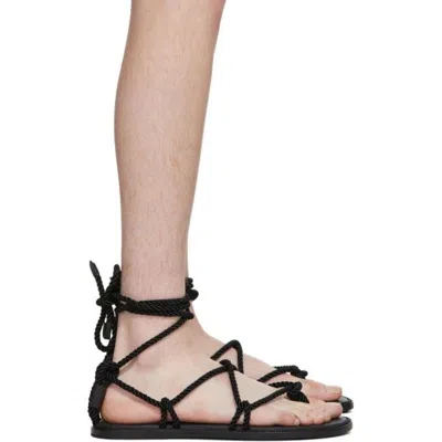 Pre-owned Ann Demeulemeester Ss20 Rope Sandals In Black