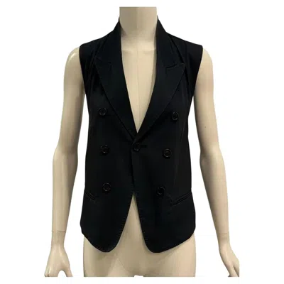 Pre-owned Ann Demeulemeester S/s2009  Runway Double Breasted Bondage Vest In Beige