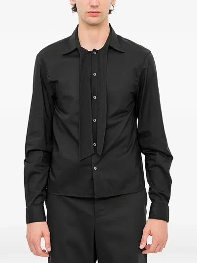 Ann Demeulemeester Stack Tie-detail Shirt In Black