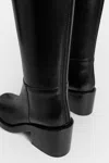 Ann Demeulemeester Leather Stan Heel Riding Tall Boots In Multicolor