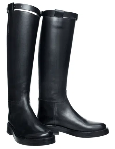Ann Demeulemeester Stan Knee-high Biker Boots In Black