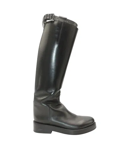 Ann Demeulemeester 50mm Nes Leather Tall Boots In Black