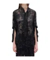 Ann Demeulemeester Standard Collar Handkerchief Shirt In Black