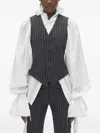Ann Demeulemeester Stanse Pinstripe Waistcoat In Gray