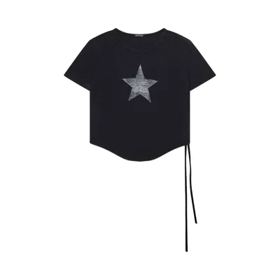 Pre-owned Ann Demeulemeester Star Print Micro Shirt 'black' | Women's Size S