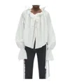 Ann Demeulemeester Stee Ruffled Top In White