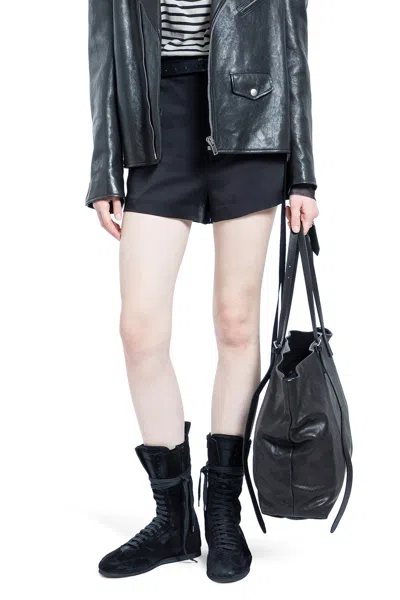 Ann Demeulemeester Stine Tailored Shorts In Cady Satin In Blue