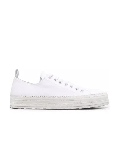 Ann Demeulemeester Stitching Lace-up Casual Sneakers In White